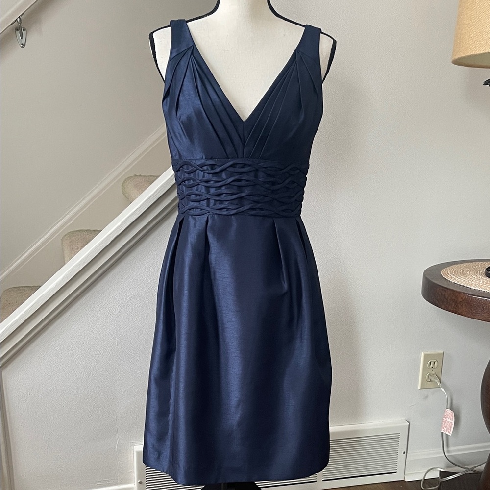 JS Boutique Sleeveless Navy Formal Event Cocktail Dress with Pockets Size 6